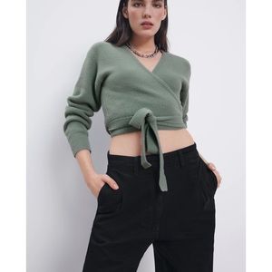 Zara wrap knit sweater